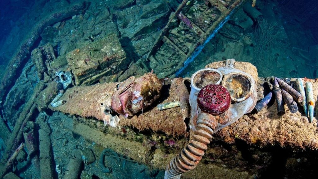 Inside the Nippo Maru wreck in Truk Lagoon