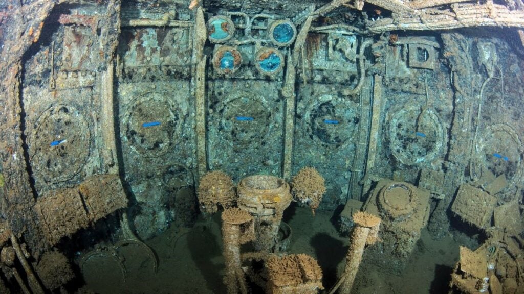 The wheelhouse of the USS Saratoga