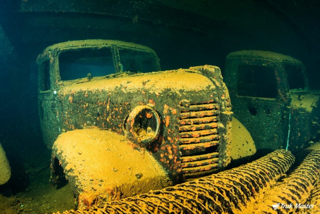 Truck in the hold of Hoki Maru - Truk Lagoon