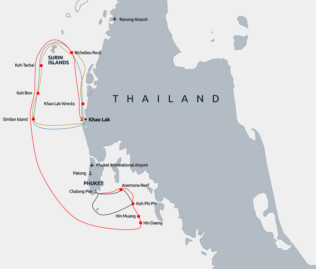 Diving itineraries in Thailand