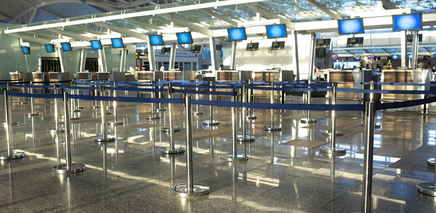 Empty airport terminals have been the recent norm