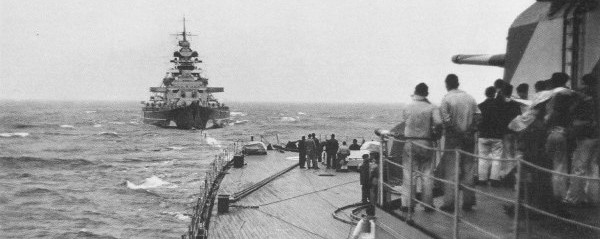 Prinz Eugen being refuelled by Bismark