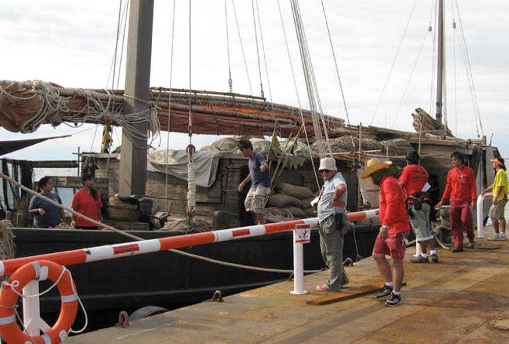 Filming Shanghai onboard the Junk in Thailand