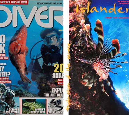 Dive mag covers by Gerald Rambert