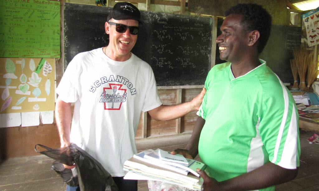 Guest in village school Solomons