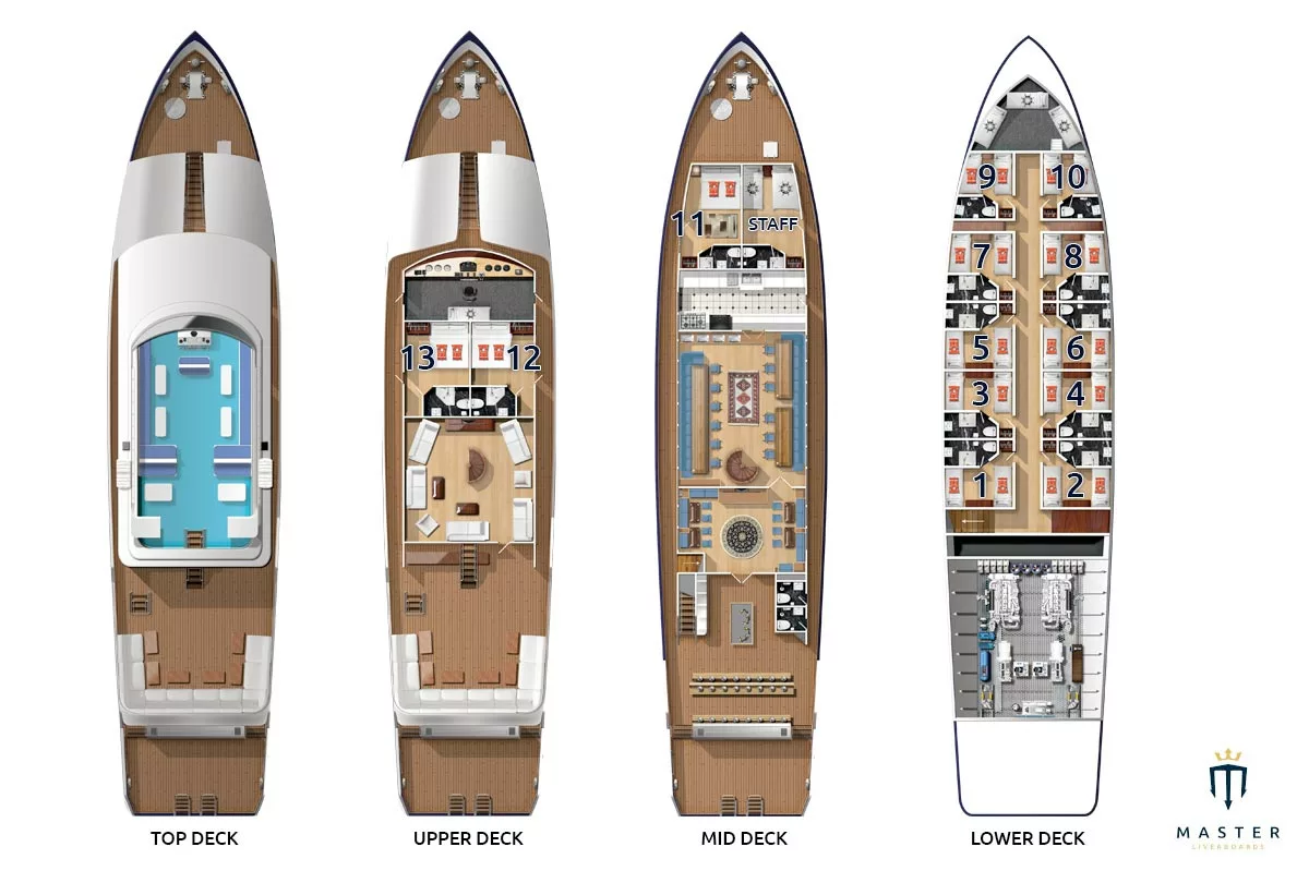Deckplan - Blue Melody Liveaboard