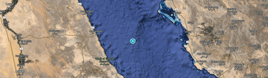 Location of Daedalus Reef Red Sea