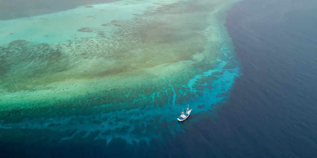 Philippine Siren moored over a drop off in Tubbataha