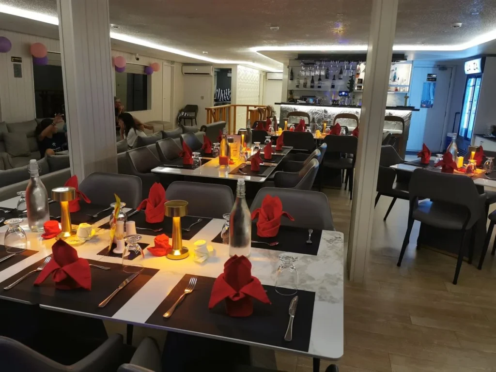 Dining room on board maldives Master - all set up for you to enjoy a meal after a full day diving