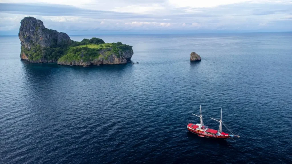 Thailand Master moored up at Koh Haa in the Andaman Sea
